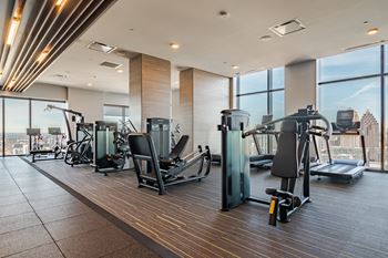 Updated fitness center at 903 peachtree apartments in atlanta, ga 30309